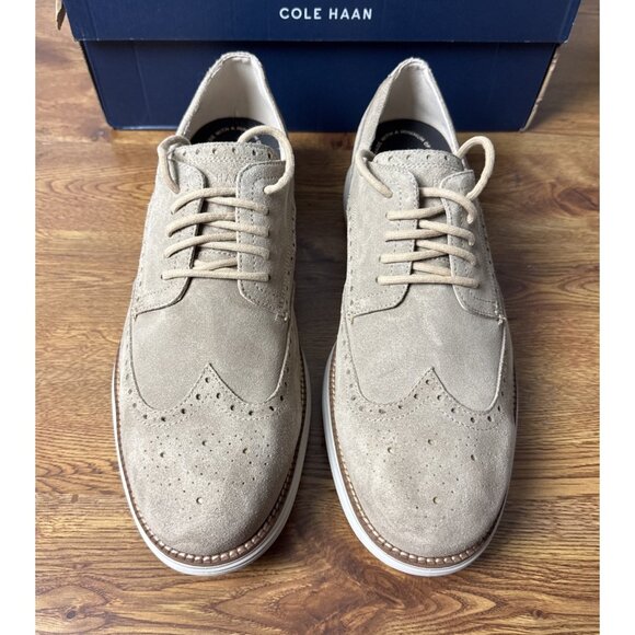 Cole Haan Men\'s Originalgrand Remastered Wingtip Oxford Birch beige Suede Sz 13M main image 5